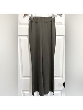 OAK + FORT Pull On Flare Split Hem Pants Forrest Green Trousers Size Small